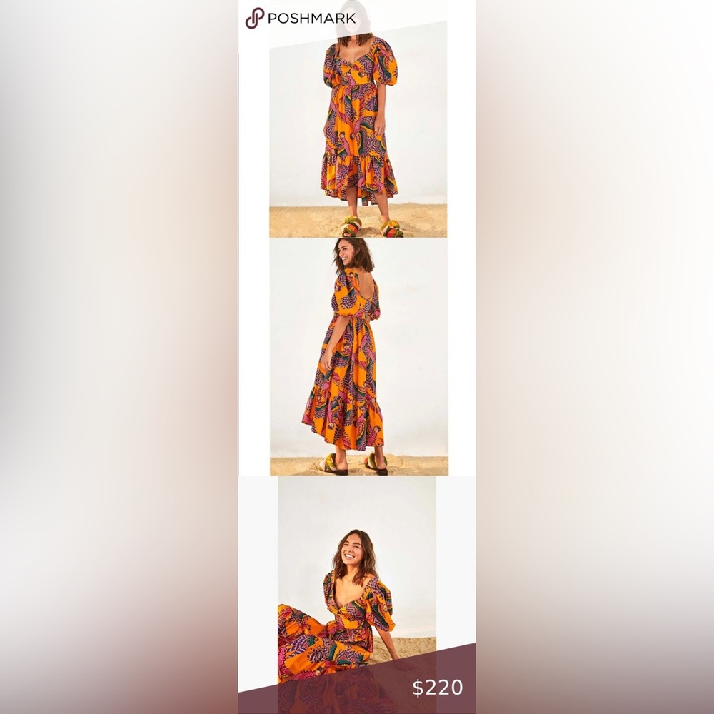Farm Rio Beaded Macaws Midi Dress - Picture 5 of 7